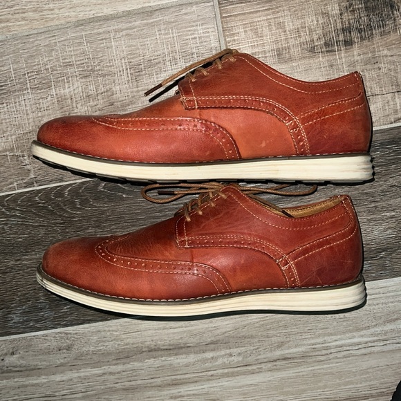 Men’s size 10 Italian wing tips reddish brown worn once EUC - Picture 4 of 6